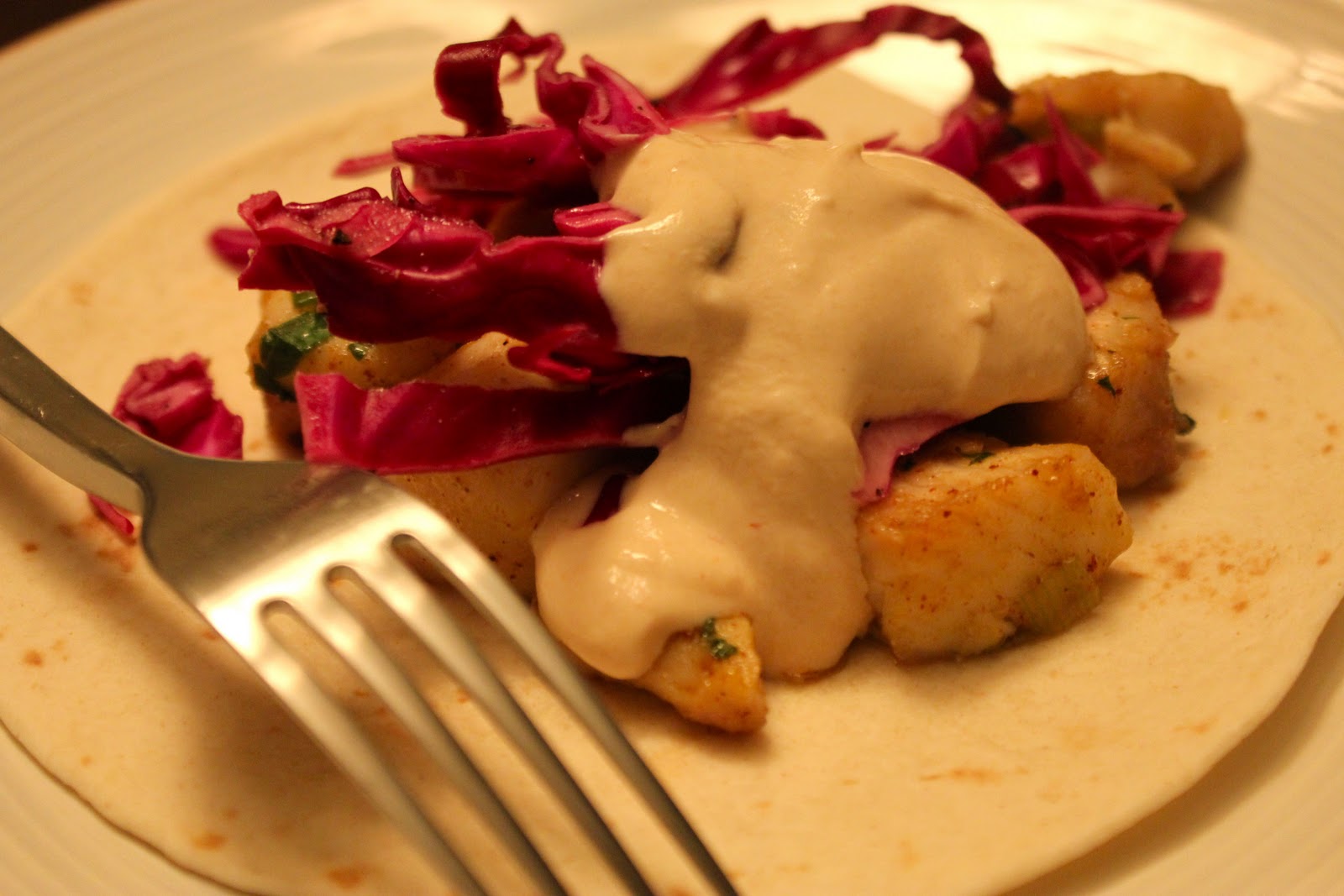 just a fork and a spoon fish tacos with chipotle sour cream