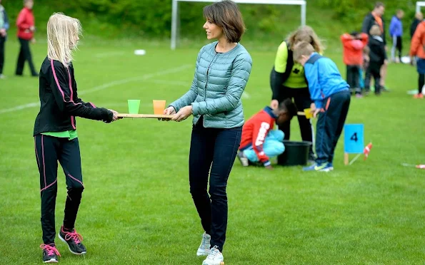 Princess Marie of Denmark attended the Special Schools Sports Day (Specialskolernes Idrætsdag 2015) held at the Aabenraa Stadium