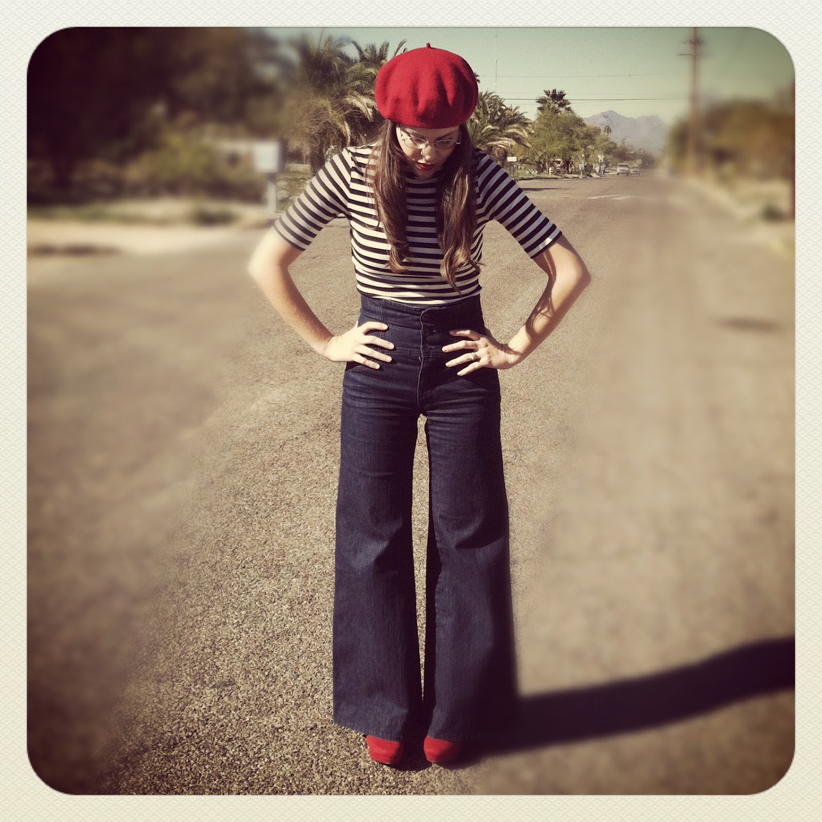 Golden Girl of the West Raspberry Beret