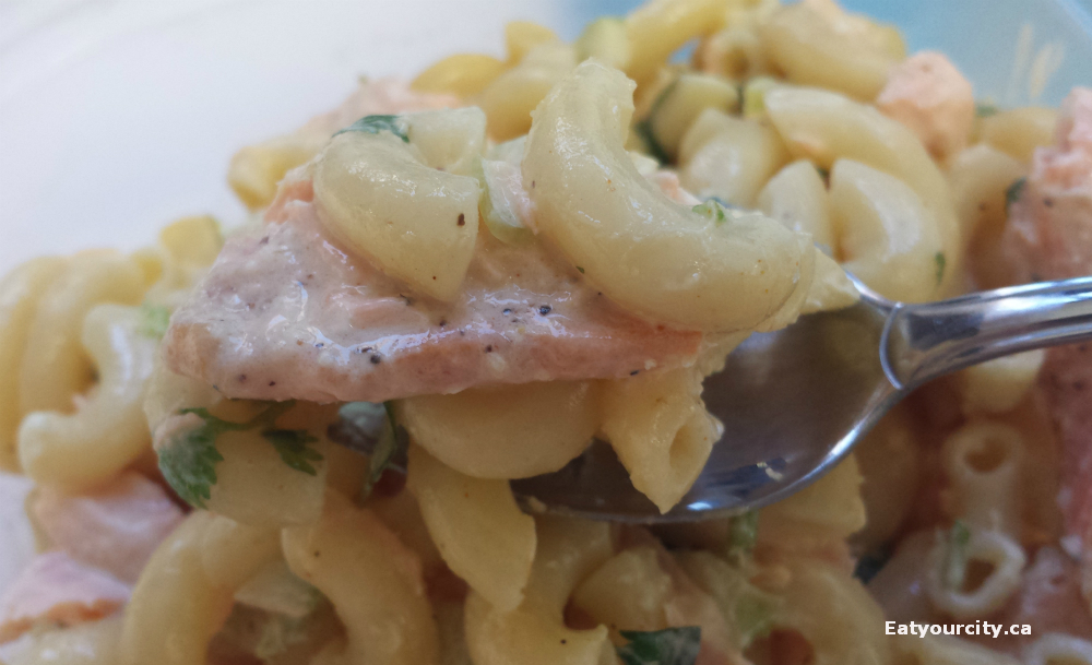 Eat Your City Grilled salmon macaroni salad recipe and traditional