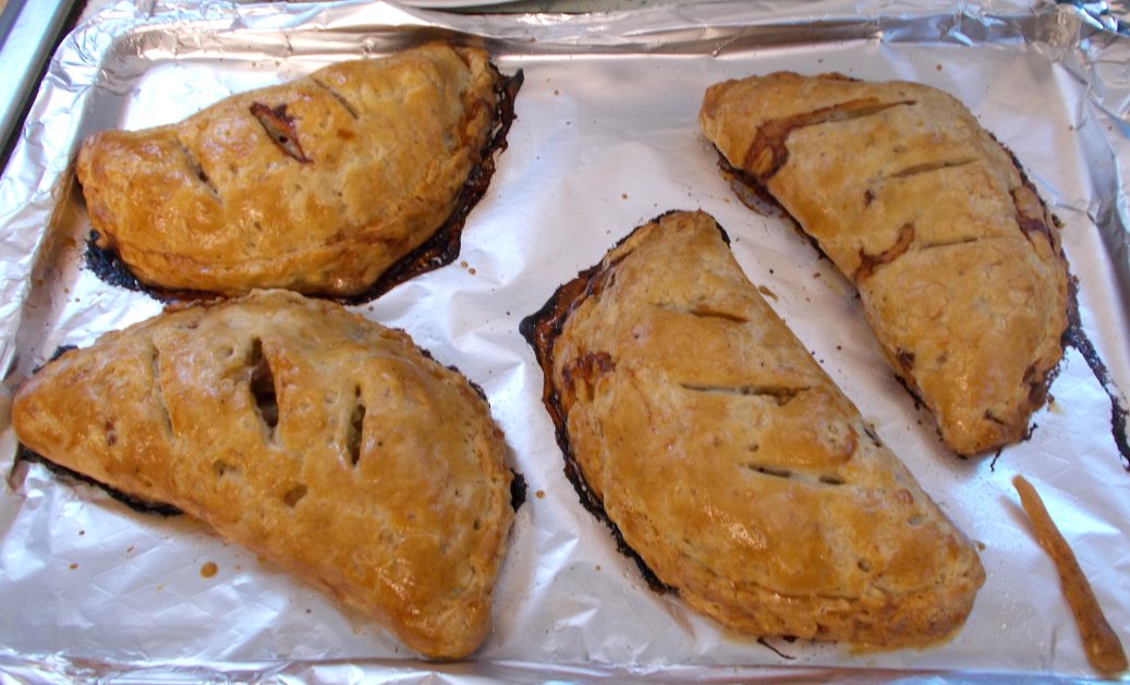 Jenny Eatwell's Rhubarb & Ginger Cornish Pasties this time with suet pastry