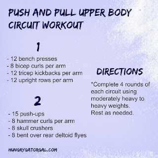 Push and Pull Upper Body Circuit Workout from Hungry Gator Gal