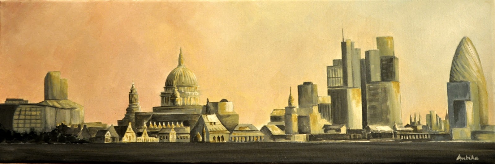 london skyline canvas