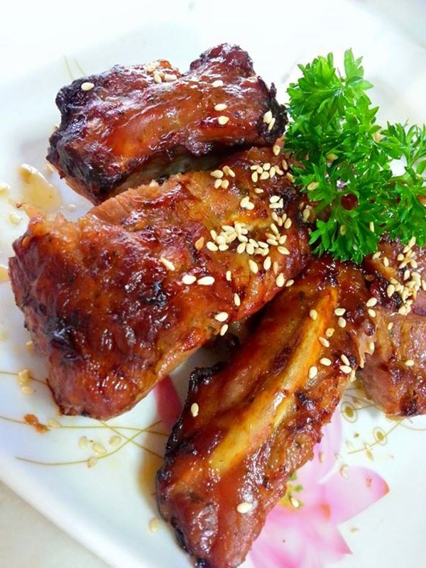 Airfried Pork Back Ribs with char siew sauce by Jeannie Lee‎