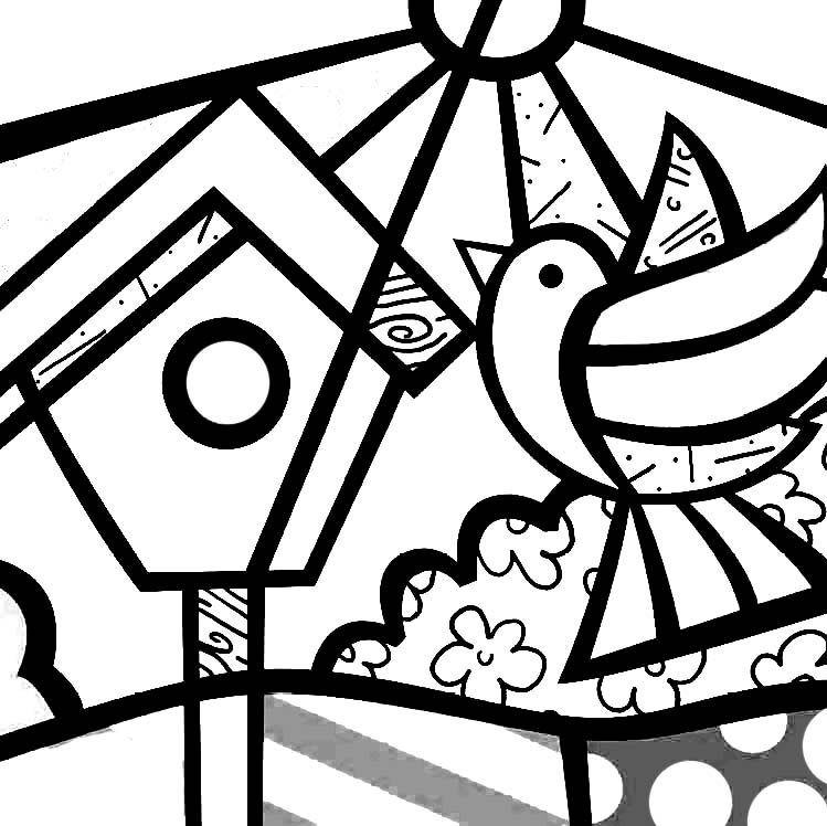 Romero Britto Coloring Page Romero Britto Coloring Page