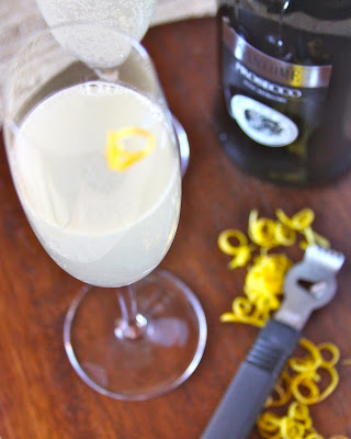  sparkling wine with meyer lemons
