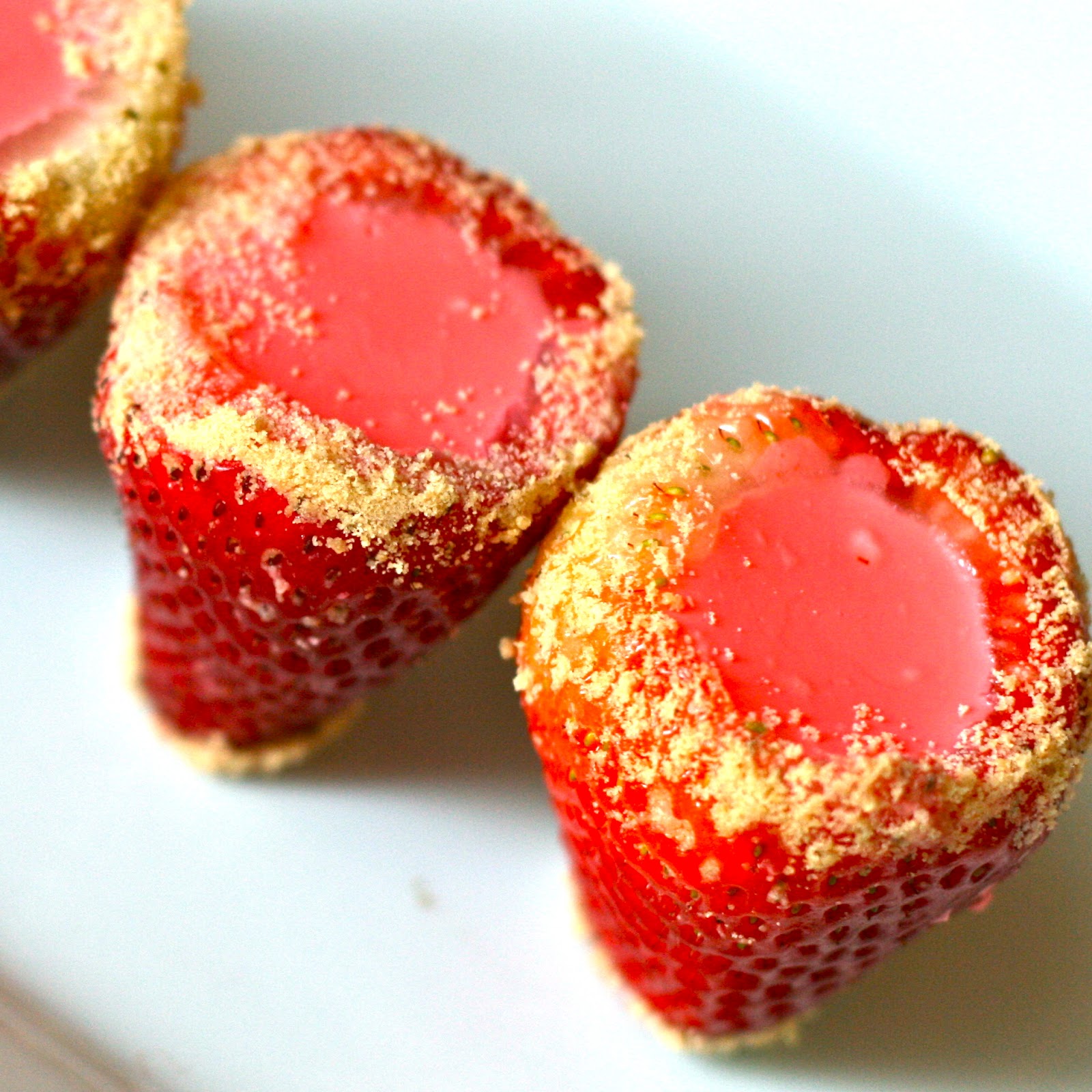H is for Hulled Strawberries {Strawberry Cheesecake Jello Shots}