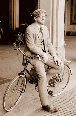 Vintage Bicyclist Central Park NYC