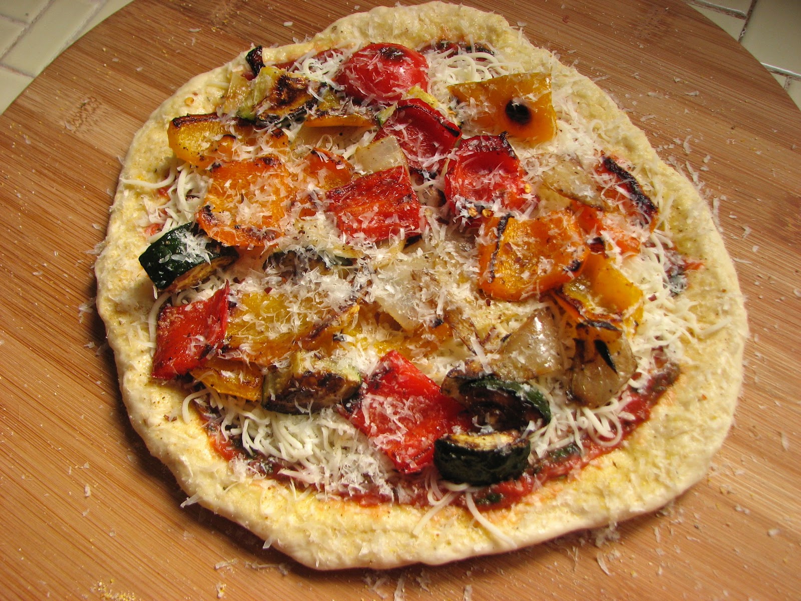 Delectably Mine Roasted Vegetable Pizza