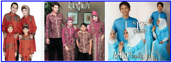 Foto gambar model baju lebaran keluarga muslim, batik, anak, dewasa modern modis terbaru 