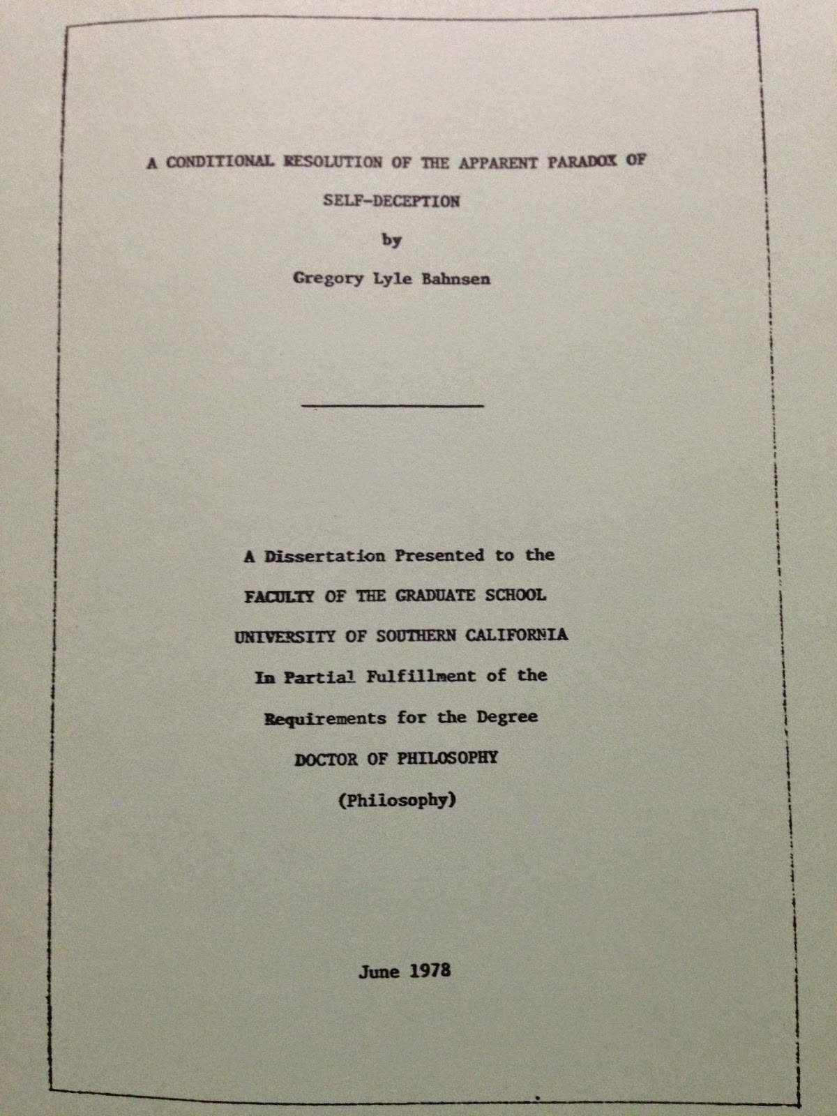 Dissertation Only Doctorate