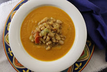 Pumpkin Apple Soup Over Savory White Beans