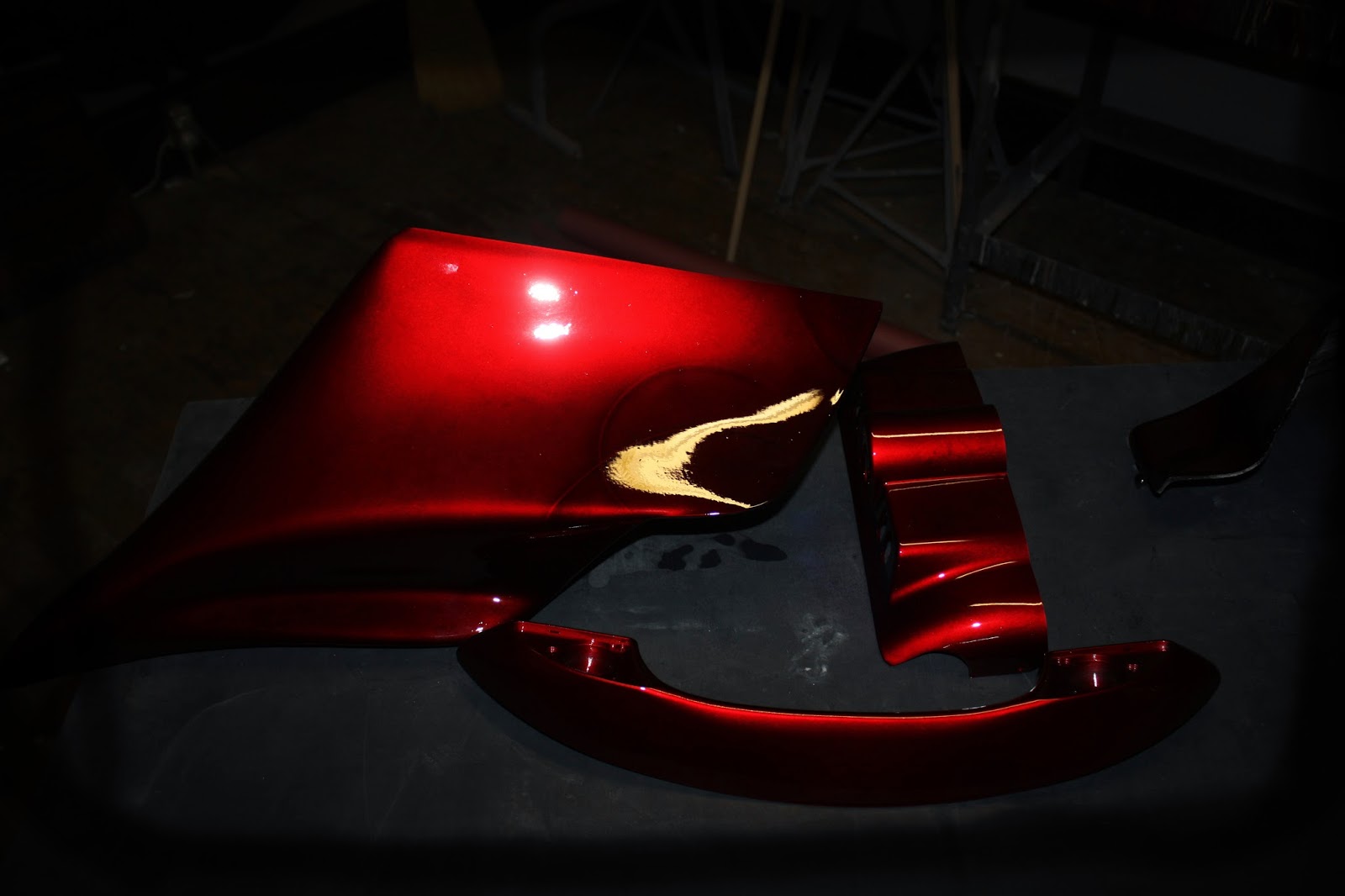 Online Motorcycle Paint Shop Candy apple red with gambling skulls and