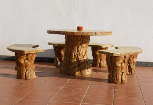 Mesa tronco madera – Materiales de construcción para la reparación