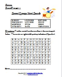 Science Sound Worksheets