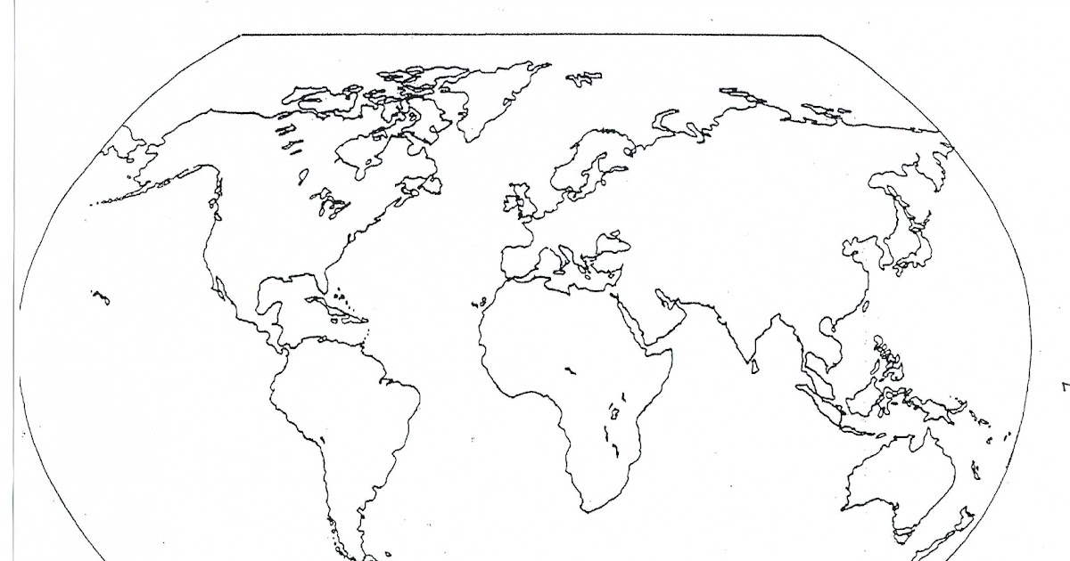 Blank World Map Continents And Oceans | White Gold
