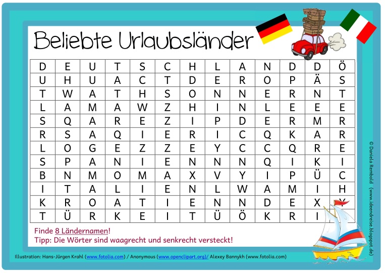 Ideenreise - Blog | Gitterrätsel zum Sommer