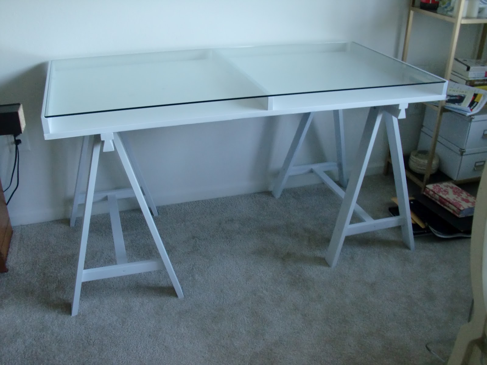 Sawhorse Leg Desk Ikea Hack Sara Levine
