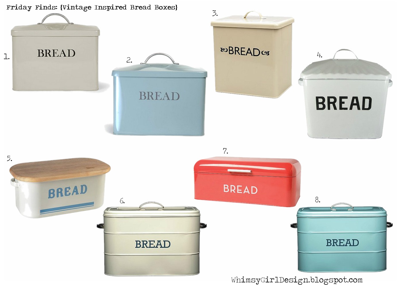Whimsy Girl Friday Finds Bread Bo Today I Am Sharing Some Fun Vintage Inspired Bread Bo As Usual The Link To Each Item Can Be Found By Ing On Corresponding Number Description