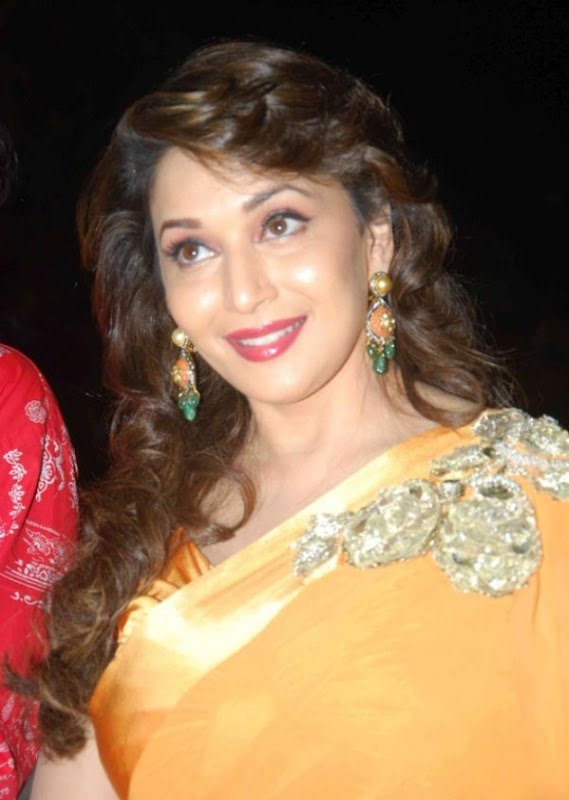 Celeb Saree ..: Beautiful Actress Madhuri Dixit Sweet Red Lips Smile in