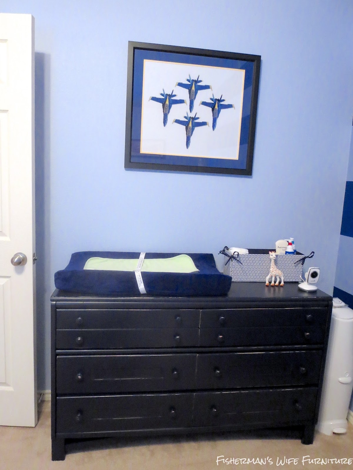 Fisherman's Wife Furniture Blue Nursery with Navy Dressers