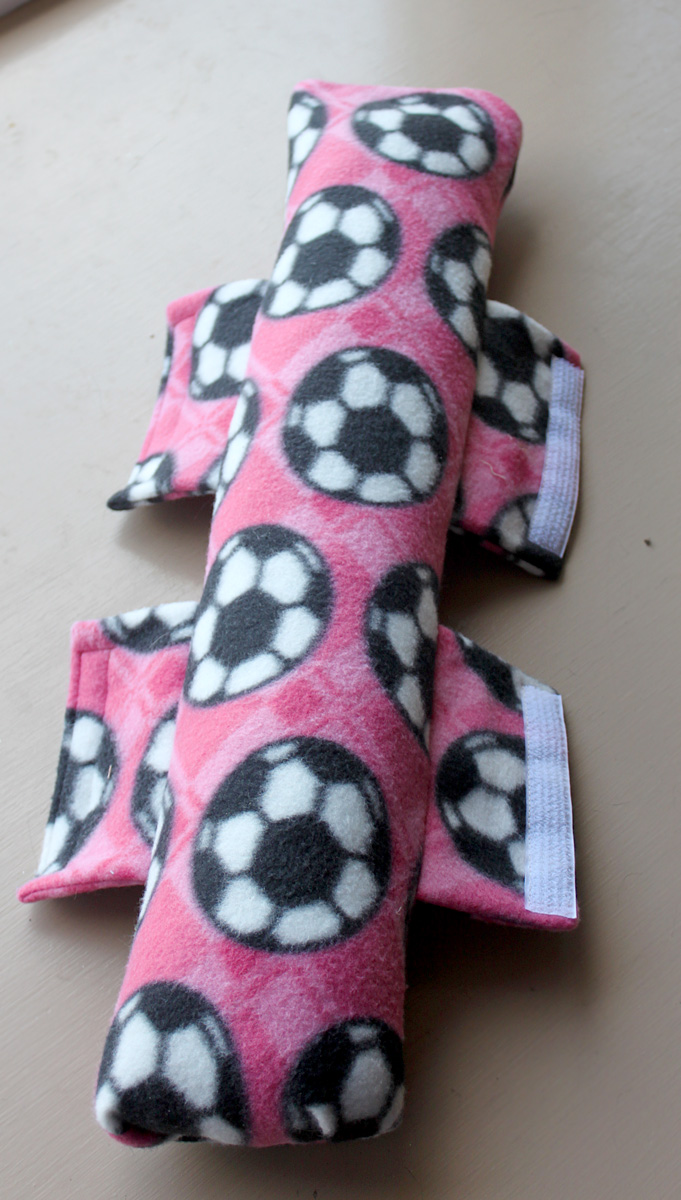 Yarn Tails Seat Belt Pillow