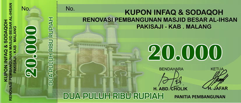 Masjid Besar Al Ihsan Pakisaji Kupon Infaq Sodaqoh Masjid