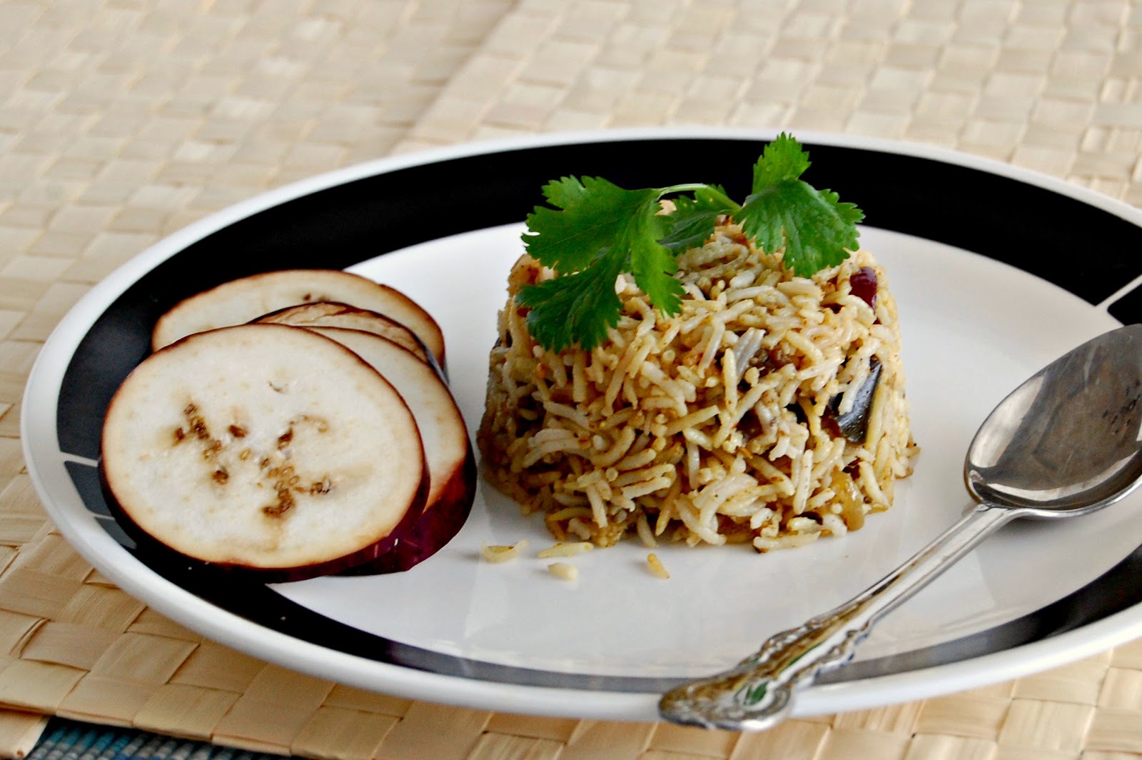The Little White Book of Recipes South Indian Home Cooking and More Eggplant Rice / Brinjal Rice