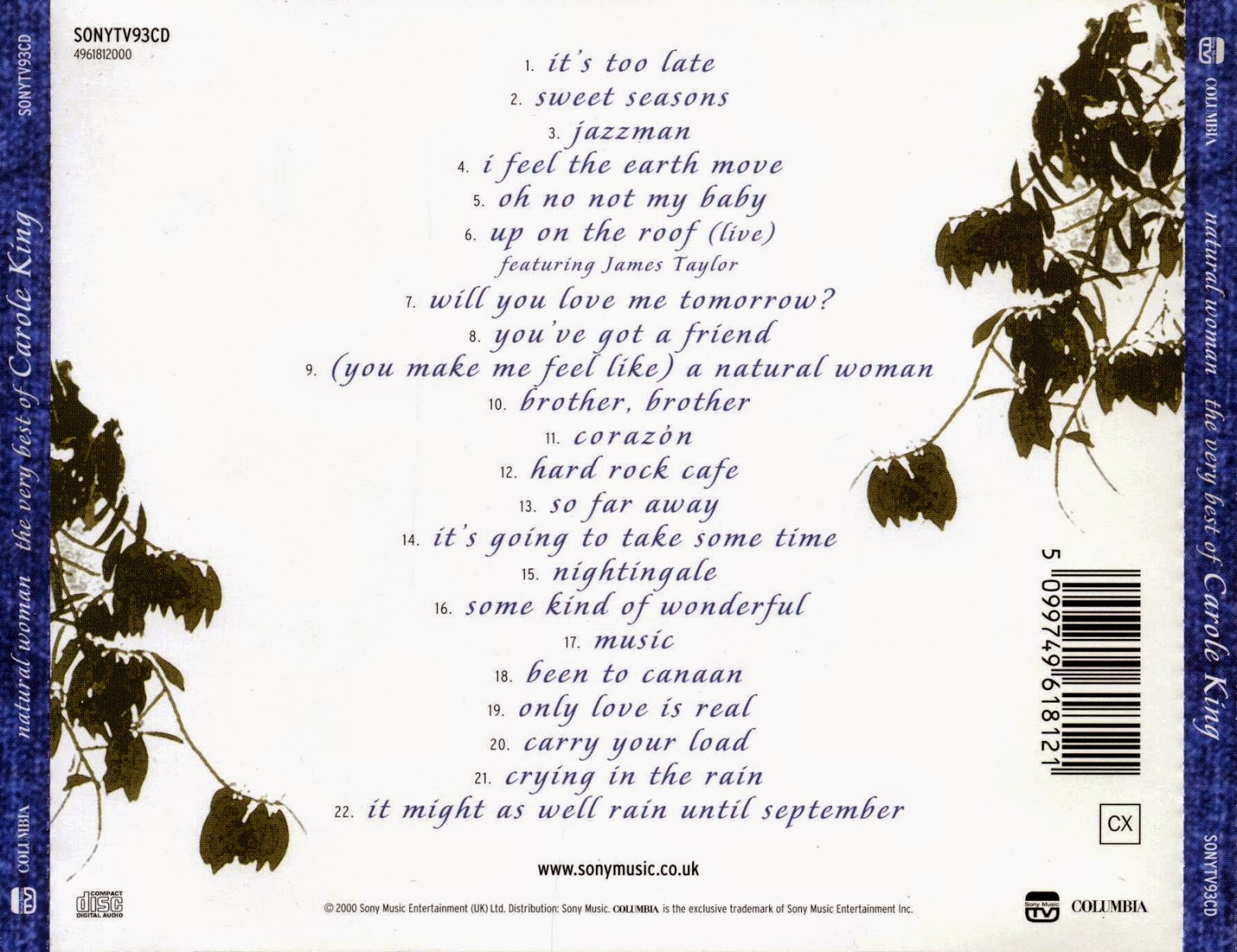 Music Of My Soul Carole King2000Natural WomanThe Very Best Of Carole King(ColumbiaSony320kbps)