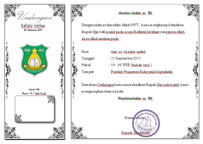 Contoh Mc Haflatul Imtihan Ruang Ilmu