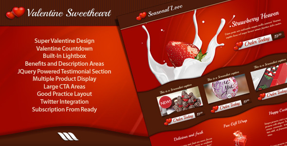 Valentine Sweetheart Landing Page
