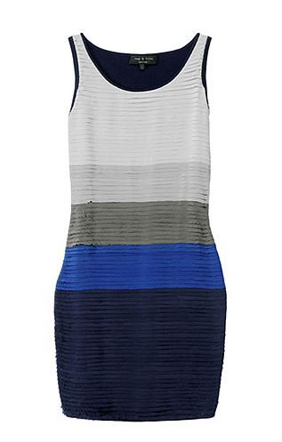 colorblock sleevless dress with silk chiffon layers