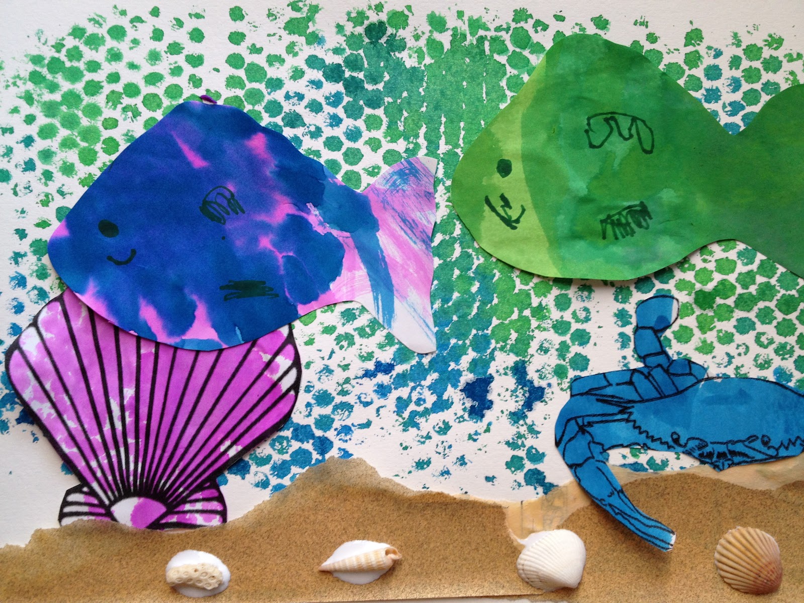 Kat's World underwater sea life collage