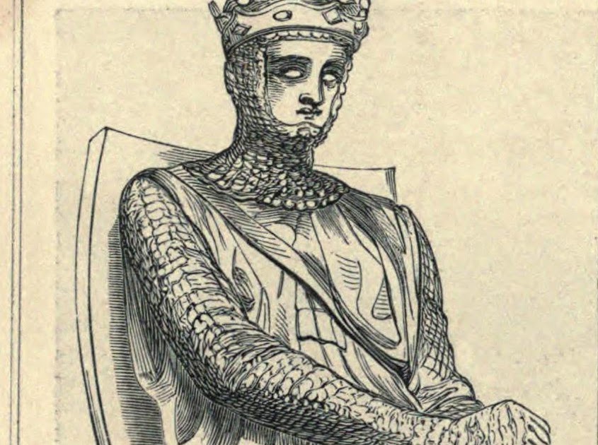 Vintage Ephemera Engraving; Saher de Quincy, Earl of Winchester, 1851