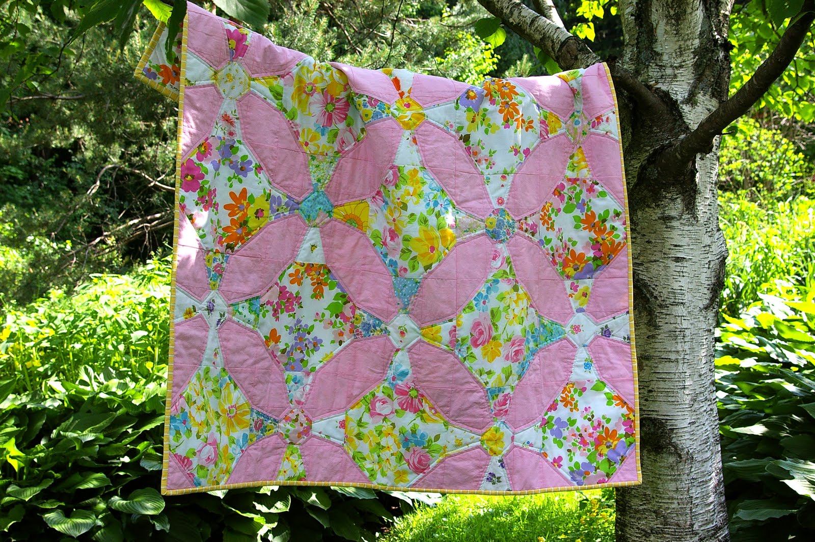 Vintage Sheet Quilt Completed! During Quiet Time