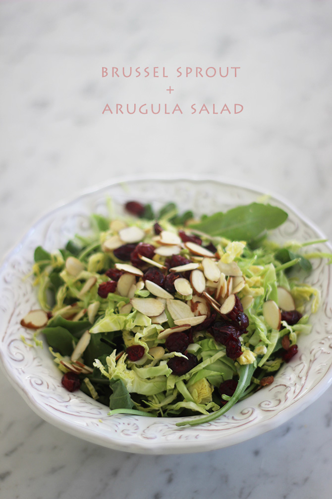 FRANKIE HEARTS FASHION Recipe Brussel Sprout + Arugula Salad