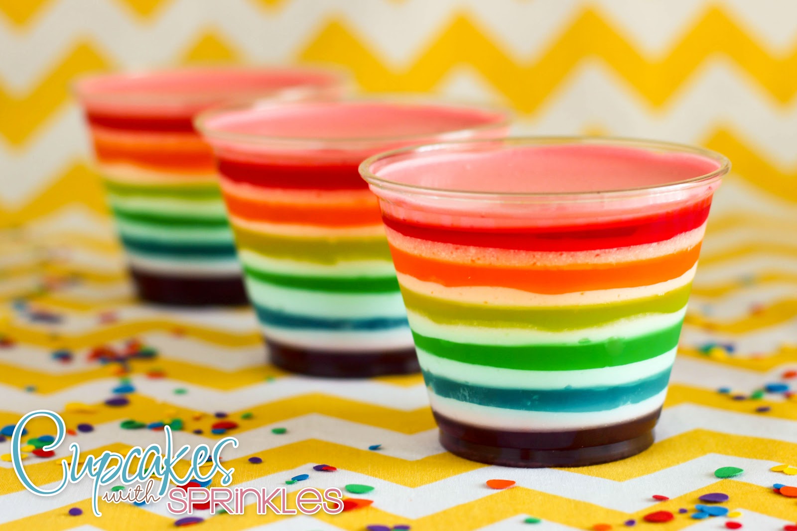 Cupcake with Sprinkles Rainbow JellO Cups & Sawdust & Embryos