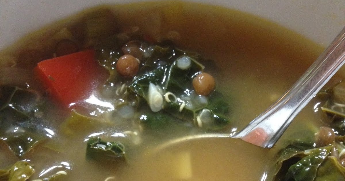 Gluten Free Vegan Eating Quinoa, Kale, Navy Bean Soup