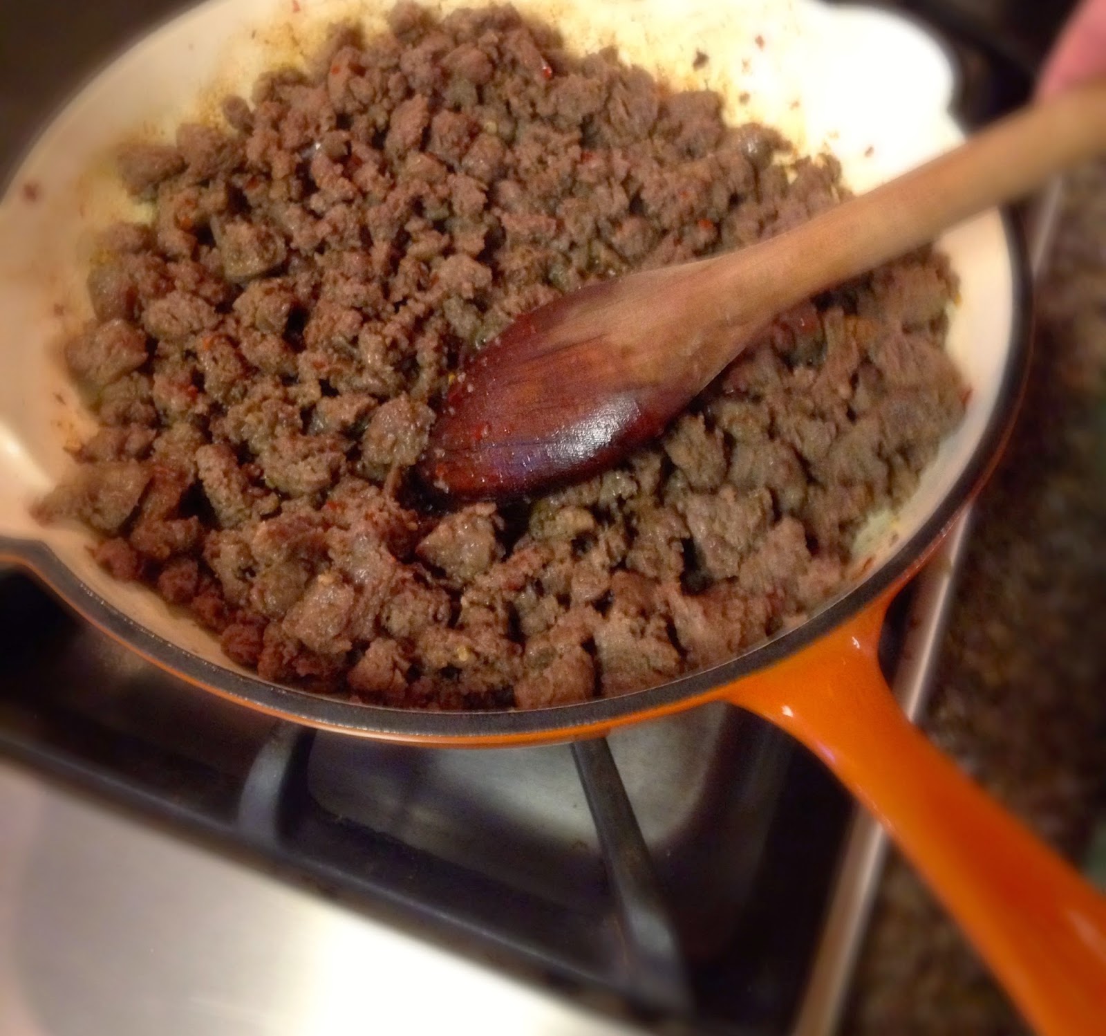 The Baked Alaska Project Italian Moose Sausage with Pasta, Beans & Arugula