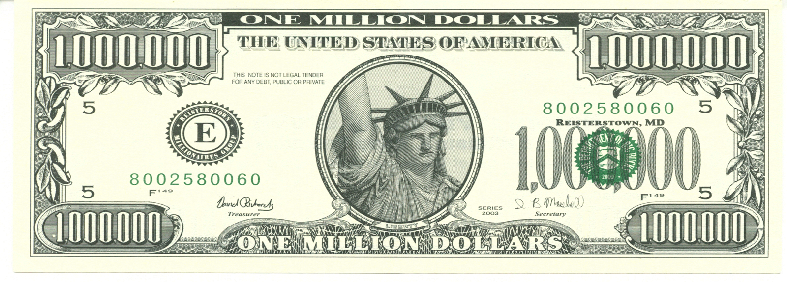 ONE MILLION DOLLARS