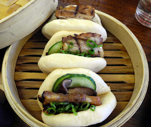 Steamed Pork Buns – Duroc Pressed Pork, Hoisin, Shiitake, Cucumber