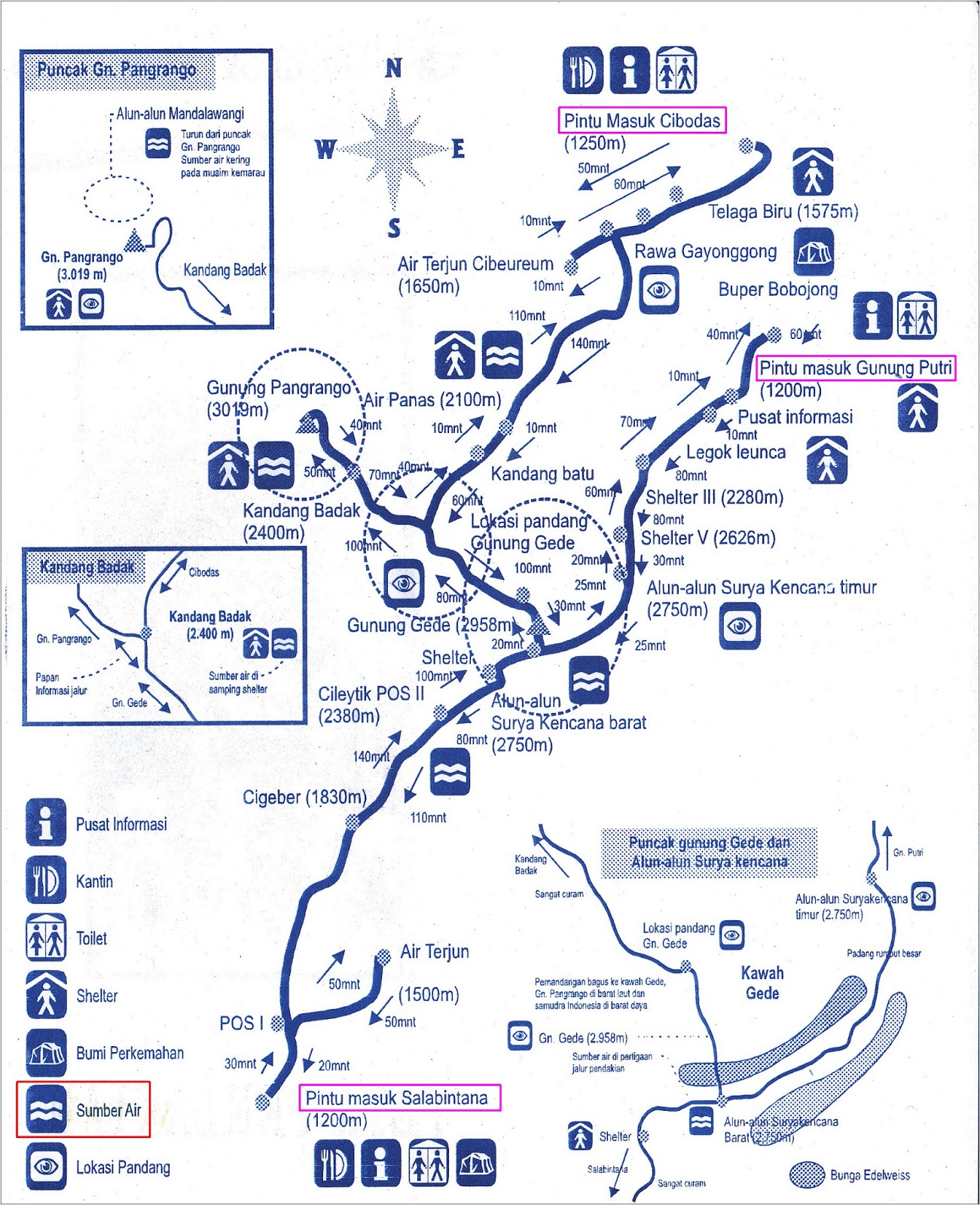 jalur pendakian Gunung Gede