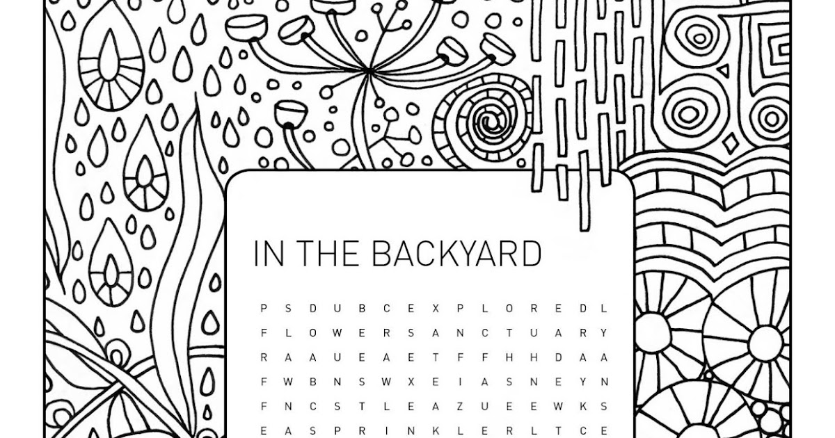 weelife Word Search Colouring Page In The Backyard