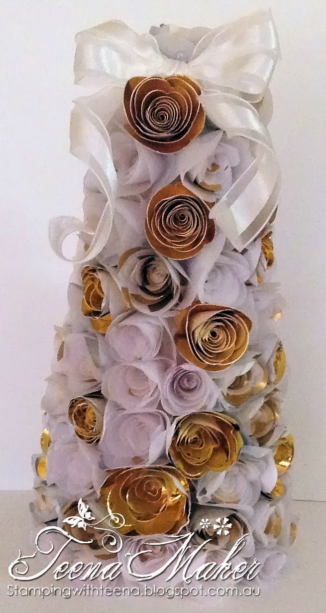 Stamping with Teena Gold and Vellum Topiary Cone