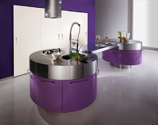 Purple kitchen cabinet decor for a beautiful lady