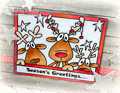 Handmade by Bianca: Weihnachtskärtchen mit Rudolf, BLOG HOP nicht