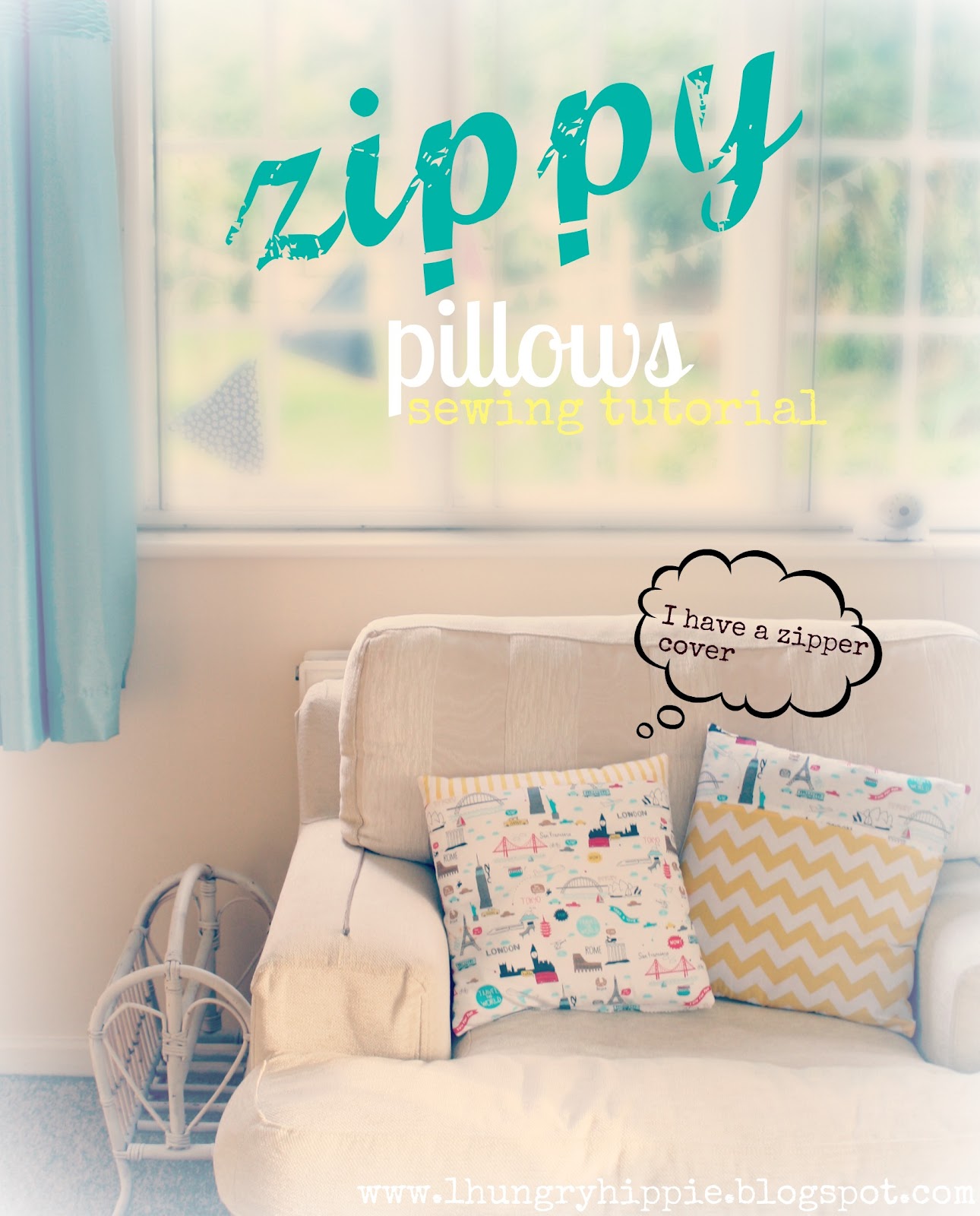 sewhungryhippie Zipper Pillow tutorial