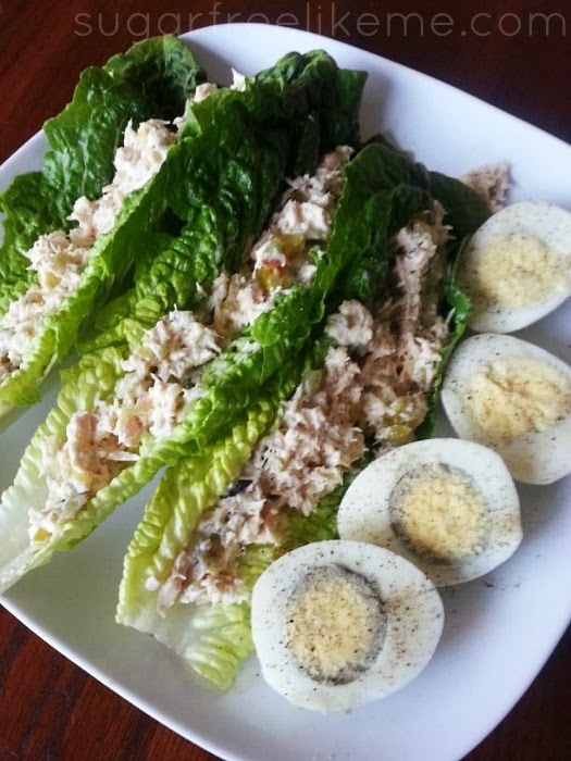 Romaine Lettuce Leaf Tuna Salad Wraps