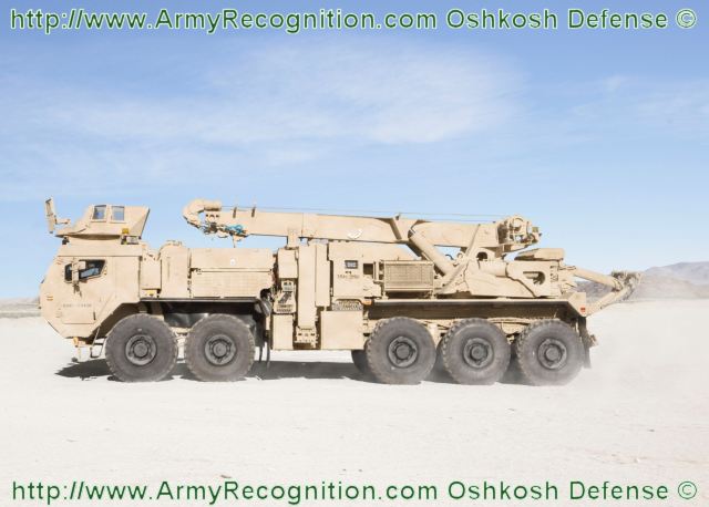 oshkosh defense unveils new hrs heavy recovery system truck at