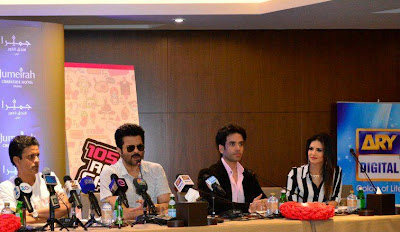 Sunny Leone,Tusshar, John & Sophie at Dubai for Shootout At Wadala Press Conference.
